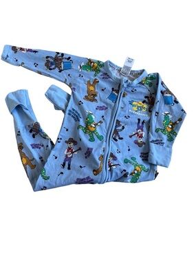 Bonds Light Blue The Wiggles Printed Zipper Footed Pajamas